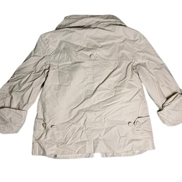 French Connection Ivory Peacoat Womens 6 100% Cotton Double Breasted Minimalist - Picture 4 of 11